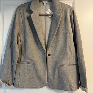 J. Crew Women's Light Gray Sweatshirt Knit Blazer